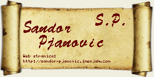 Šandor Pjanović vizit kartica